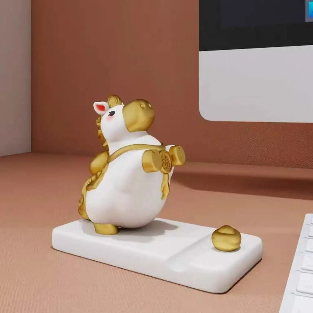 

Держатель для телефона в виде лошади-талисмана, подставка для мобильного телефона в форме пони из смолы, маленькое украшение на 2026 год Лошади, кронштейн для сотового телефона