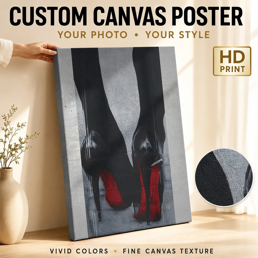 Banksy Street Art Heels Canvas Painting Poster Custom Photo Modern Aesthetic Wall Art for Office Decor Ready to Hang Home Gift