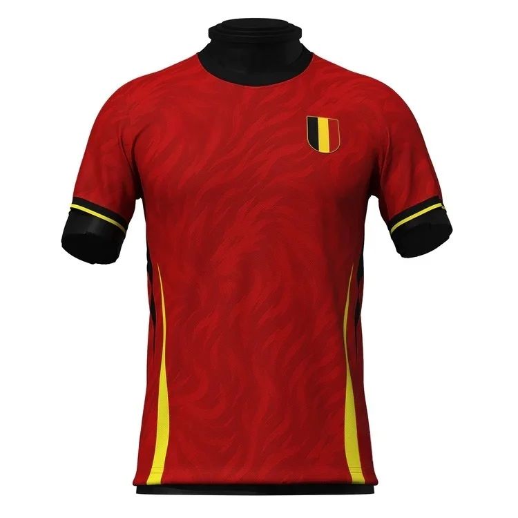 2026 Quick Dry Printing Belgium Theme Concept Football Shirt Culture Shirt Fans Surrounding Sports Training Men