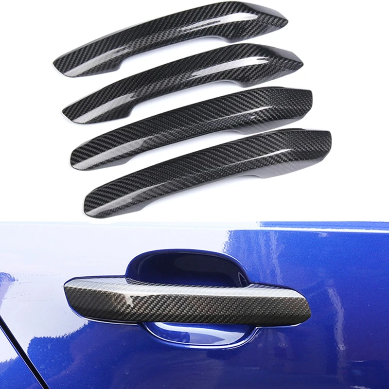 Real Carbon Fiber Car Exterior Door Handles Covers For Audi A4/4L A5 Q5L SQ5 B9 2017 2018 2019 Trim Catch Cap Stickers