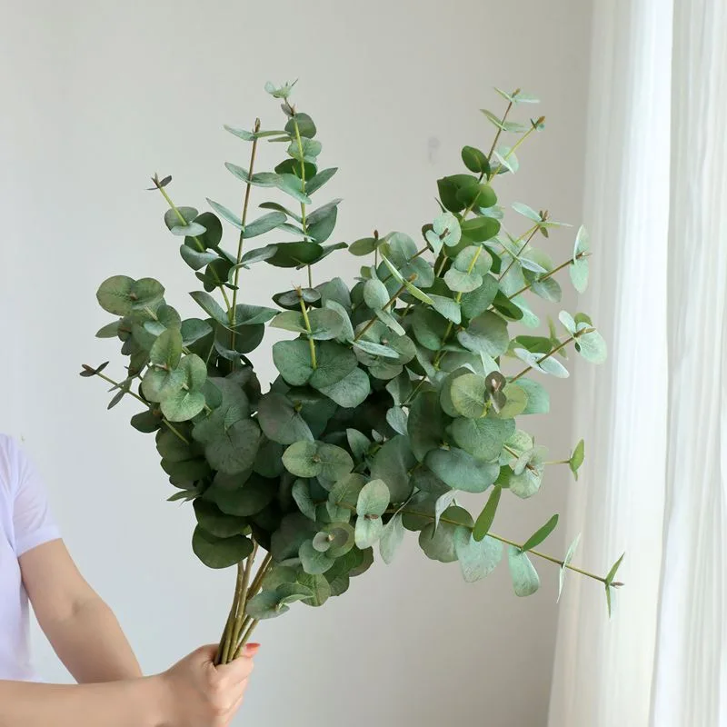 Realistic Artificial Eucalyptus Leaves Real Touch Green Stems High Quality Eucalyptus for Home Wedding Floral Arrangement