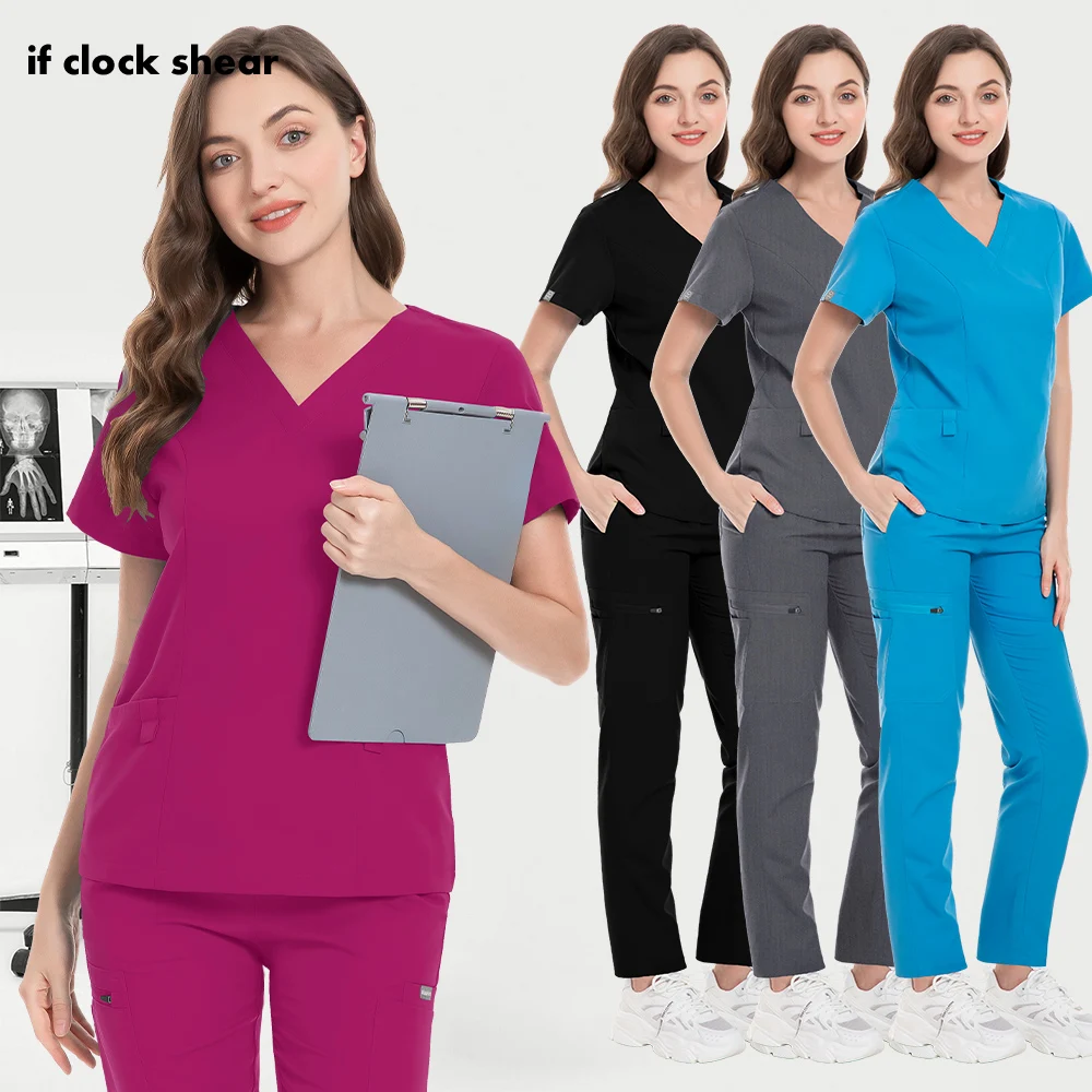 Accessori per infermiere chirurgiche uniforme medica donna Scrubs veterinari set top Pant Pet hospital Doctor Beauty Spa Salon Wokrwear Clothes