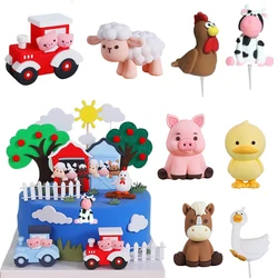 1pcs Farm Animal Party Cake Decoration Animal Cake Topper Kid Baby Shower Birthday Party Cake Decor Farm Animal Theme Party