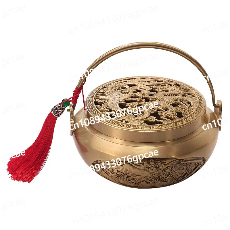 

Hand Stove Non-pure Copper Stove Fire Gun Wedding Happy Stove Large National Style Household Indoor Incense Burner Wangfu