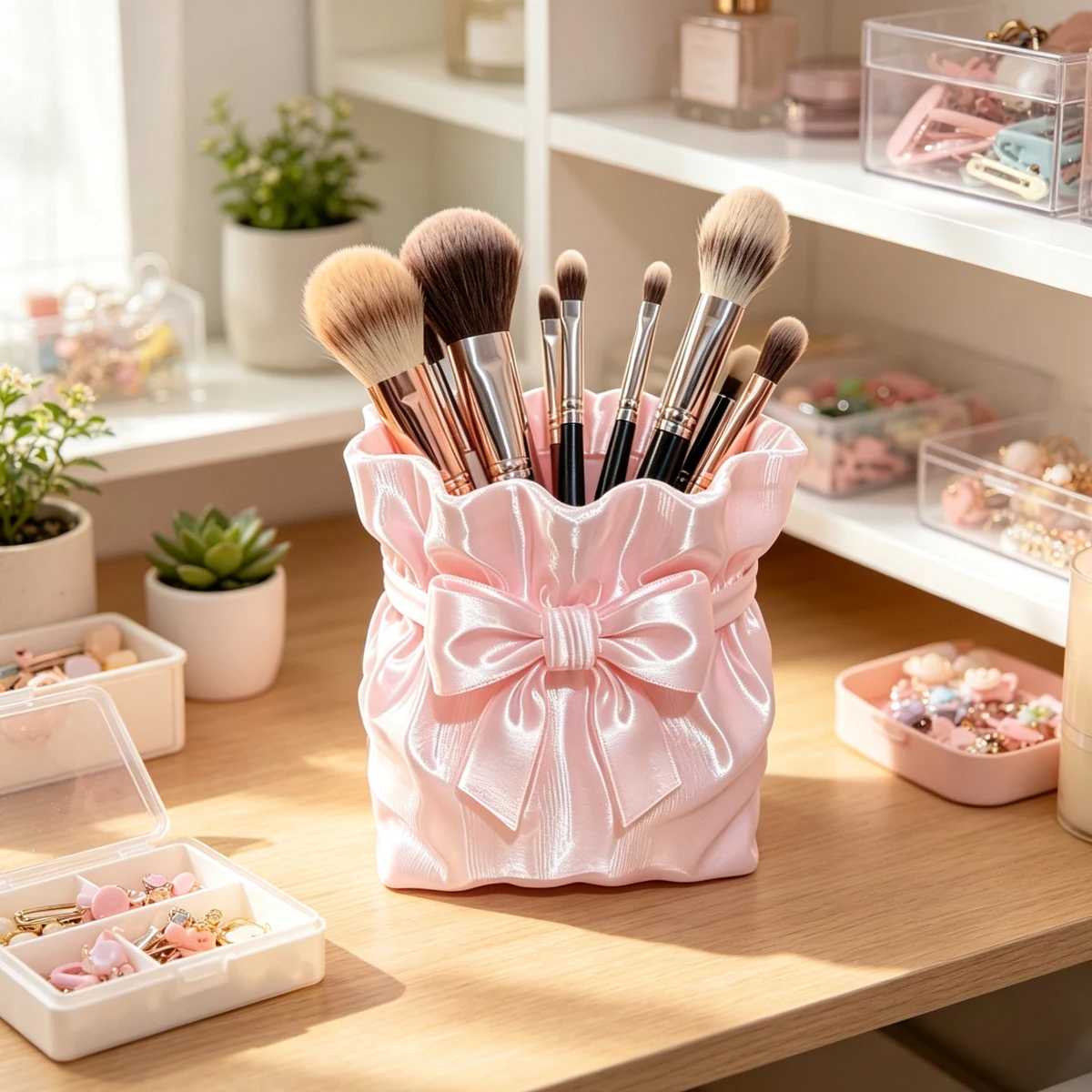 かわいらしい3Dプリントのサテンリボンが付いたメイクブラシホ - Lip Balm のレビューと価格
