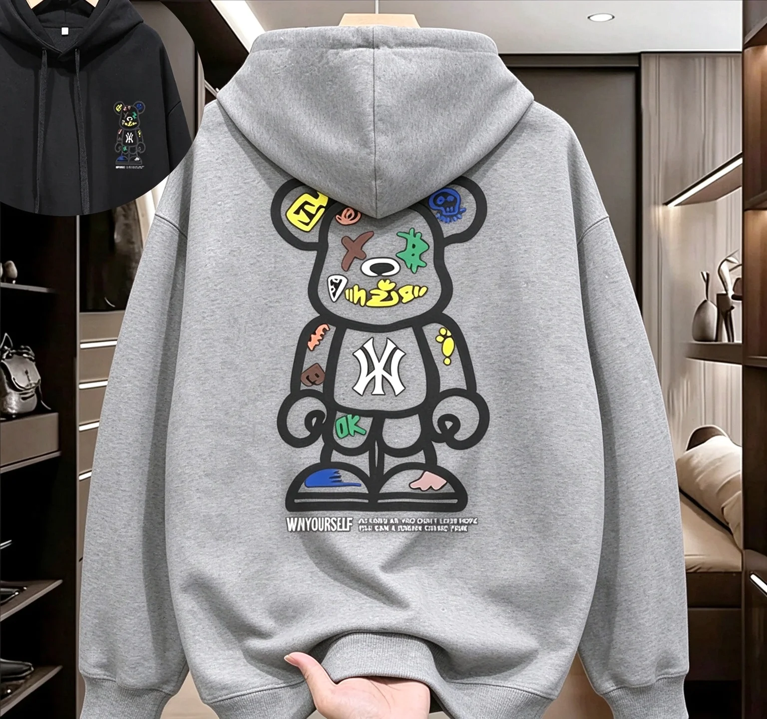 2026 New Design Men's Hooded Sport Shirt - Spring-Autumn Casual Fashionable Loose Fit Cool Couple's Top streetwear