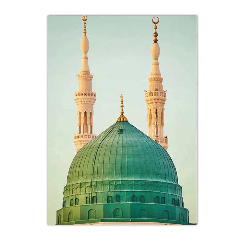 Al-Aqsa Mosque Kaaba Door Al Masjid An Nabwi Islamic Canvas Poster Modern Wall Art Painting Print Picture Living Room Decorat
