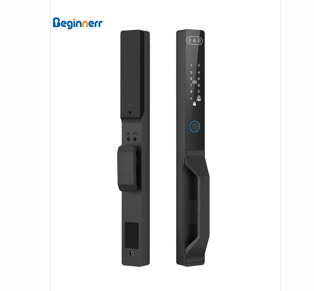 

IP68 Внешний автоматический дверной замок с отпечатком пальца Ttlock Tuya Wi-Fi Узкий умный сломанный мост Алюминиевый замок с ручкой