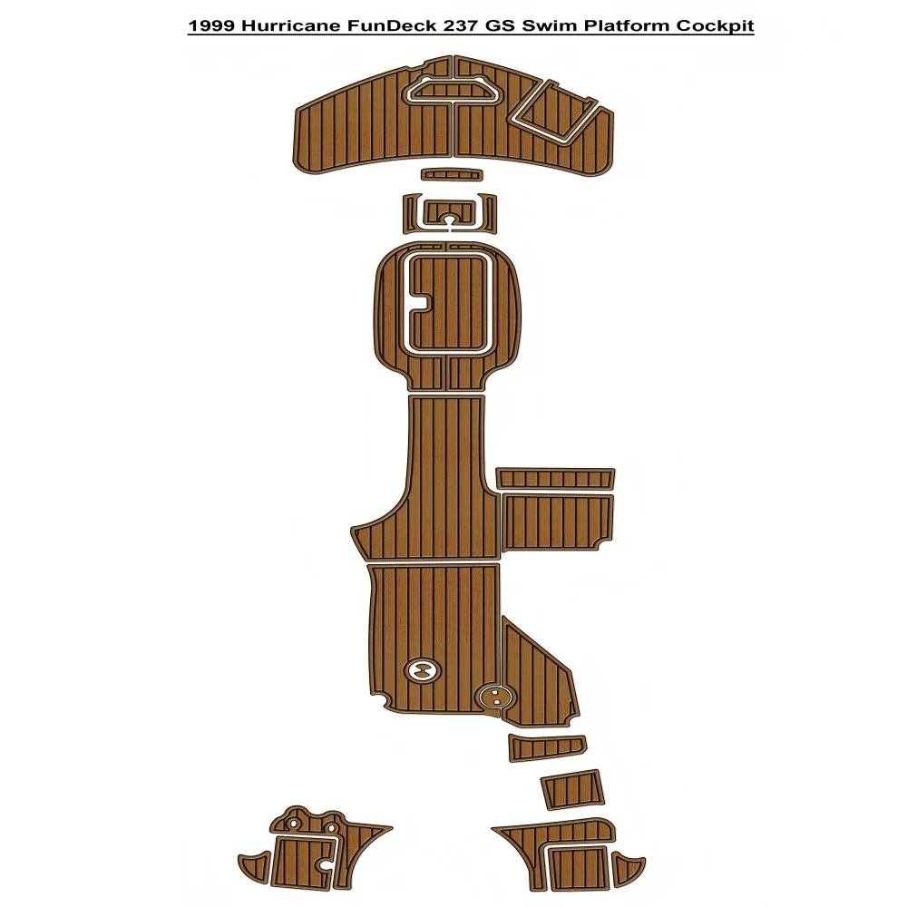 

1999 Hurricane FunDeck 237 GS Swim Platform Cockpit Pad Boat EVA Teak Deck Floor Mat SeaDek MarineMat Style Self Adhesive