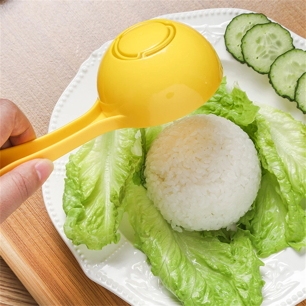 Yellow Rice Spoon The Rice Ball Is Done In One Step. Easy To Clean Yellow Plastic Material Rice Spoon Press Rice Ball Spoon