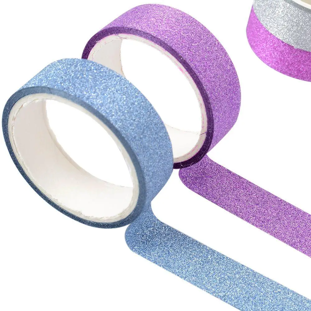 3m glitter washi fita adesiva de mascaramento de papel adesivo etiqueta diy artesanato scrapbook casamento aniversário festival decorativo casa