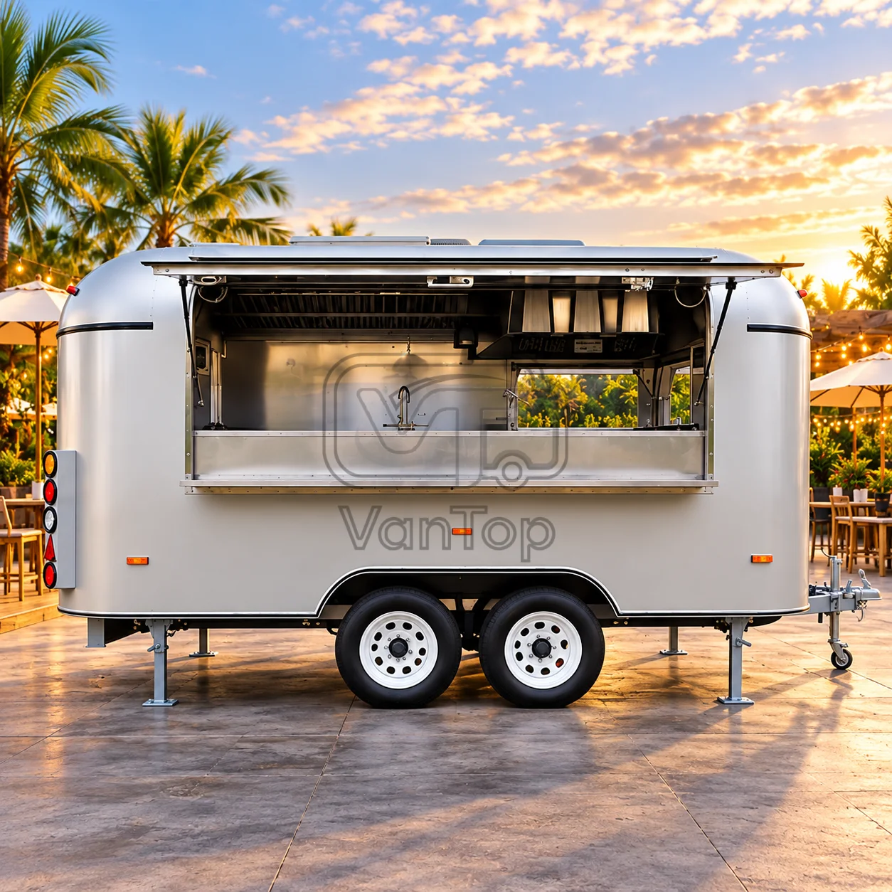Food Trailer Factory Commercial Street Food Mobile Kitchen Custom Concession Trailer For Sale USA  EU Standard