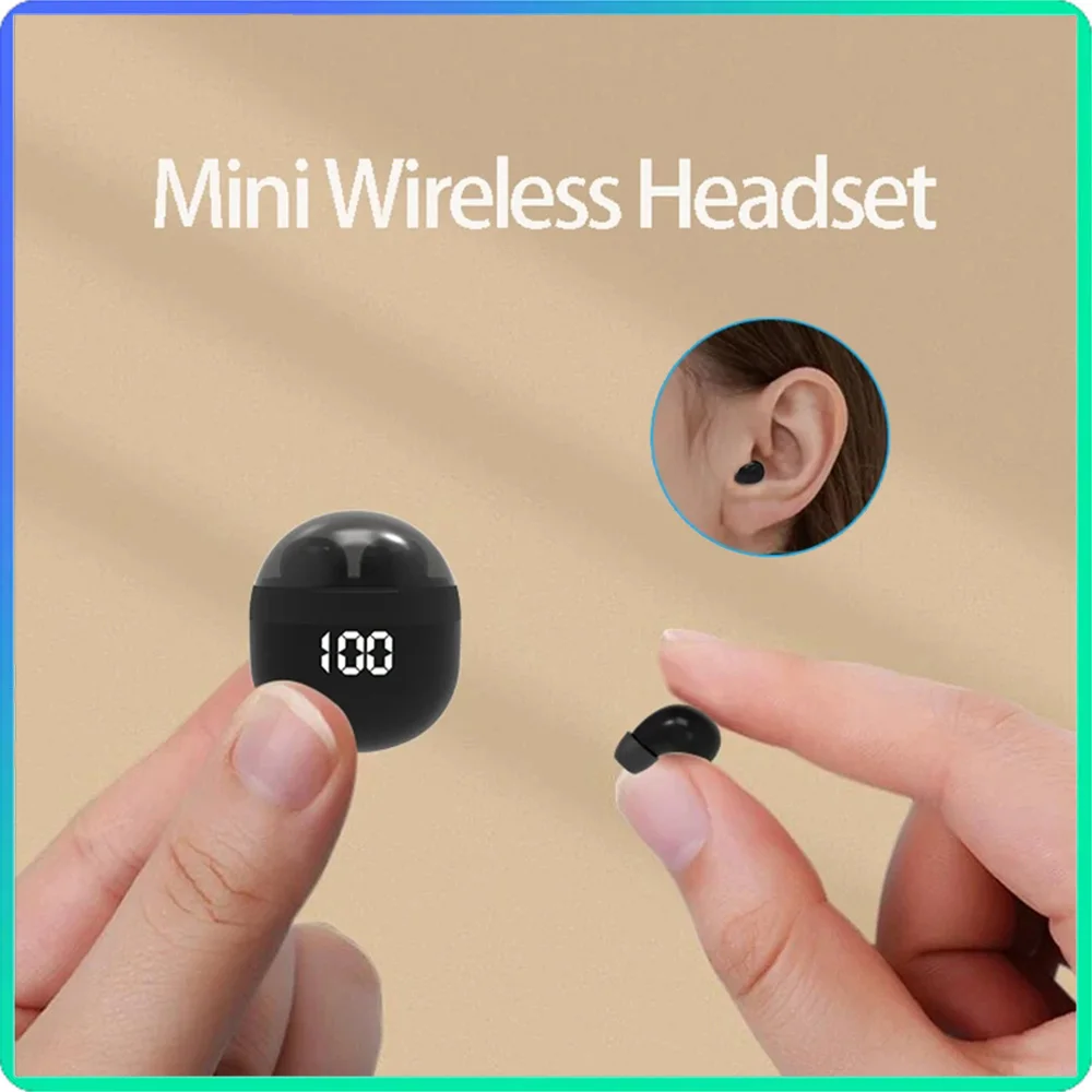 

Невидимые мини-наушники-вкладыши Bluetooth 5,3 наушники спортивные TWS беспроводные гарнитуры Hi-Fi наушники с шумоподавлением