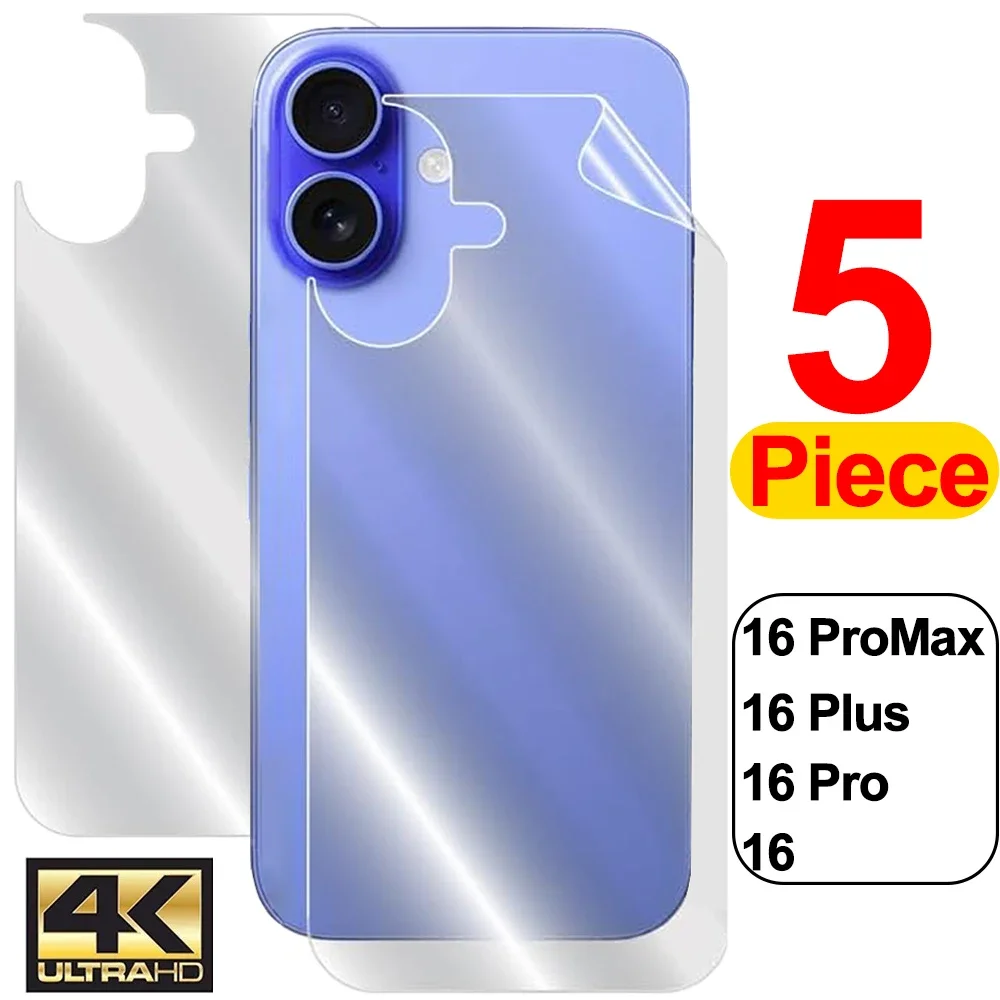 Invisible Ultra HD Clear Back Screen Protectors for IPhone 16/16 Pro/16 Plus/16 ProMax Soft TPU Anti-scratch Back Hydrogel Film