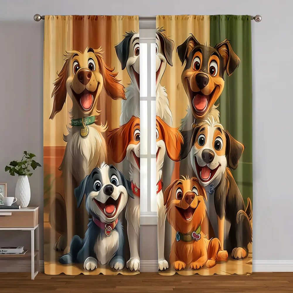 

2pcs, Curtains Roller Blinds The Joy of Pet Friendly Kitchen Versatile Polyester Fabric (without rod) Outdoor Decorations Use