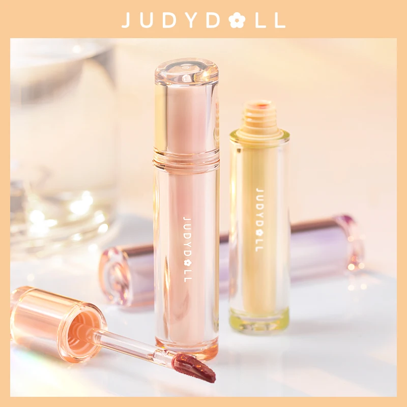 Judydoll Ice Tea Mirror Light Lip Glaze Water Lip Gloss glass jelly Liquid Lipstick Womon Beauty Makeup