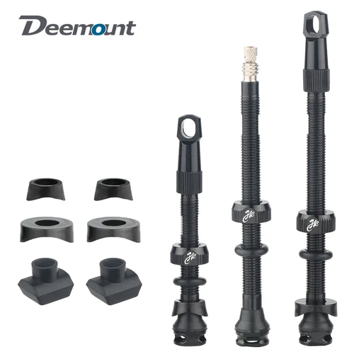 Válvula de neumático sin cámara para bicicleta, válvulas Presta de llanta de carbono, pezón F/V de 50/80mm, núcleo de latón desmontable con tapa para válvula de aire de bicicleta de montaña y carretera