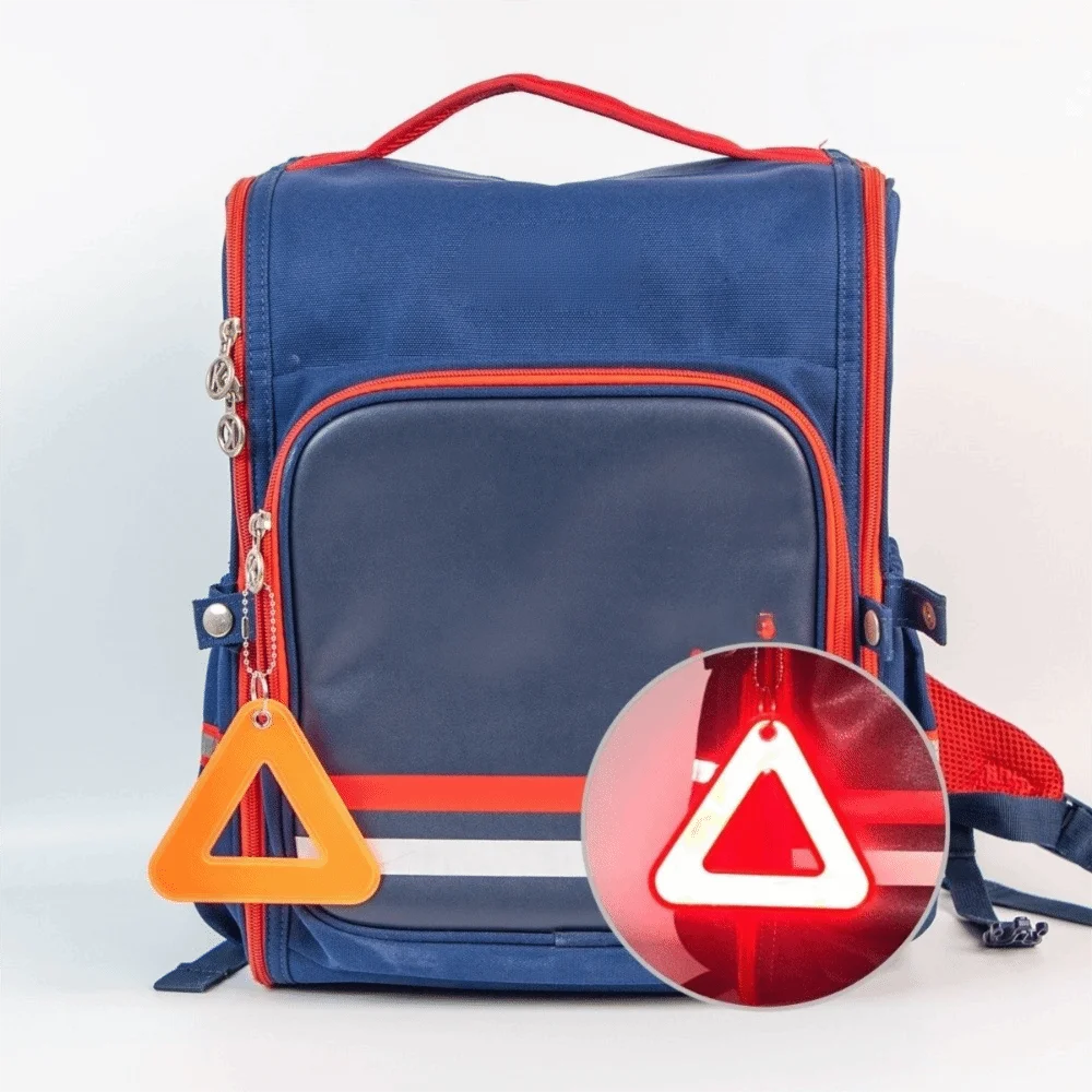Reflective Reflective Keychain Triangle Shape Lightweight Safety Keychain Easy to Attach Colorful Reflective Pendant