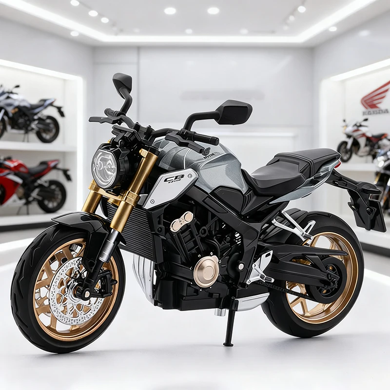 1:12 CB650R E-Clutch, литая под давлением модель мотоцикла из сплава, коллекция автомобилей, звук и свет, внедорожный автоцикл, игрушечный автомобиль
