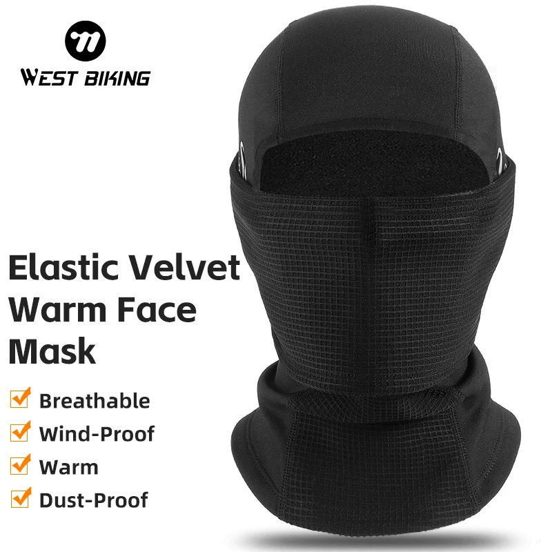 

WEST BIKING Men Women Cycling Cap Winter Warm Running Scarf Balaclava Windproof Dustproof Bike Full Face Mask Headwear Ski Hat