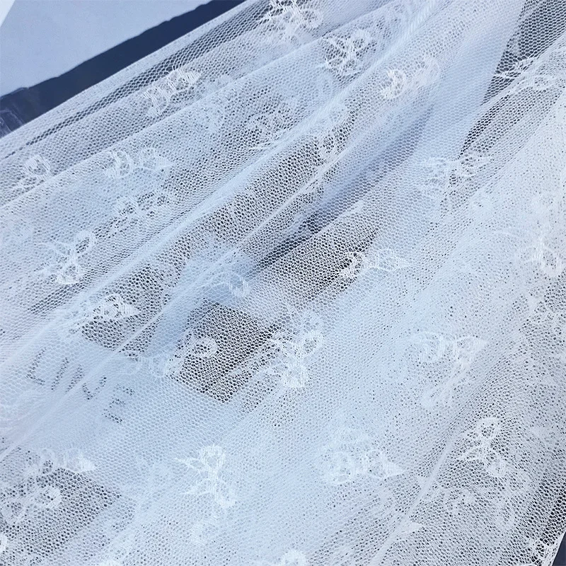 Delicate Bowknot Hollow Lace Fabric Intricate Jacquard Mesh Apparel Lingerie Stage Costume Decorative DIY Fashion Material