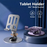 360-degree metal rotating mobile phone and tablet stand - non-slip, foldable, adjustable, portable phone stand