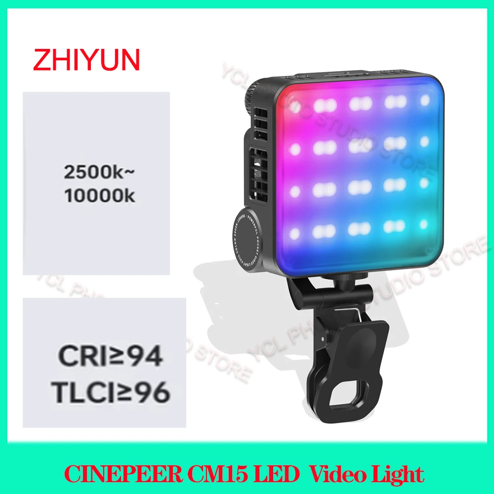 

ZHIYUN CINEPEER CM15 RGB LED Video light 15W Poetable Handheld Pocket Light 2500K-10000K Photography Lights Fill Light for Photo