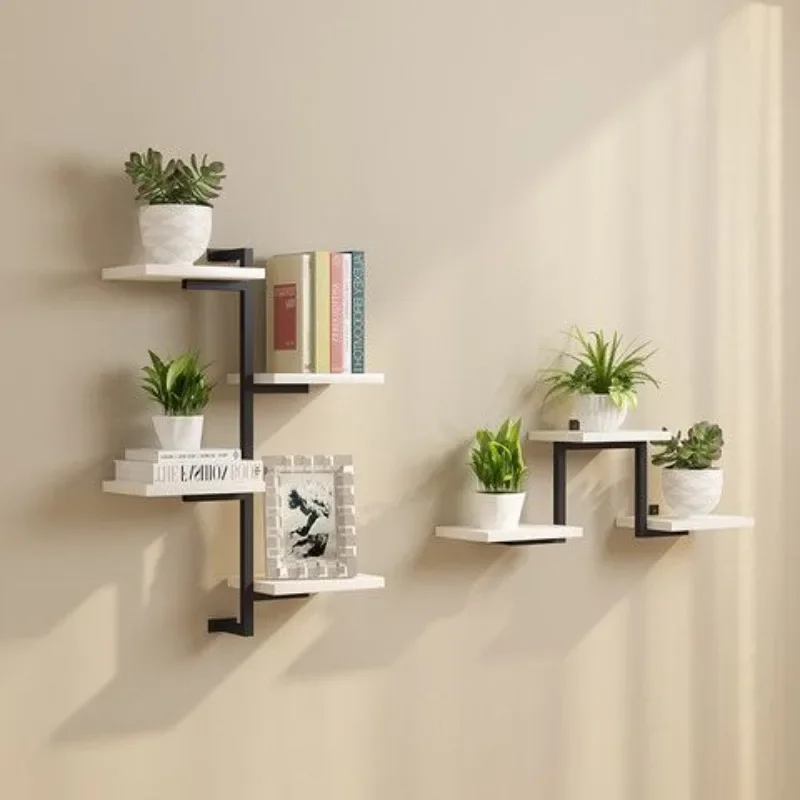 Wooden Floating Wall Plant Shelf Indoor Plants Shelves Decorative Flowerpot Organizer Racks Modern Flowerpots Storage Holder