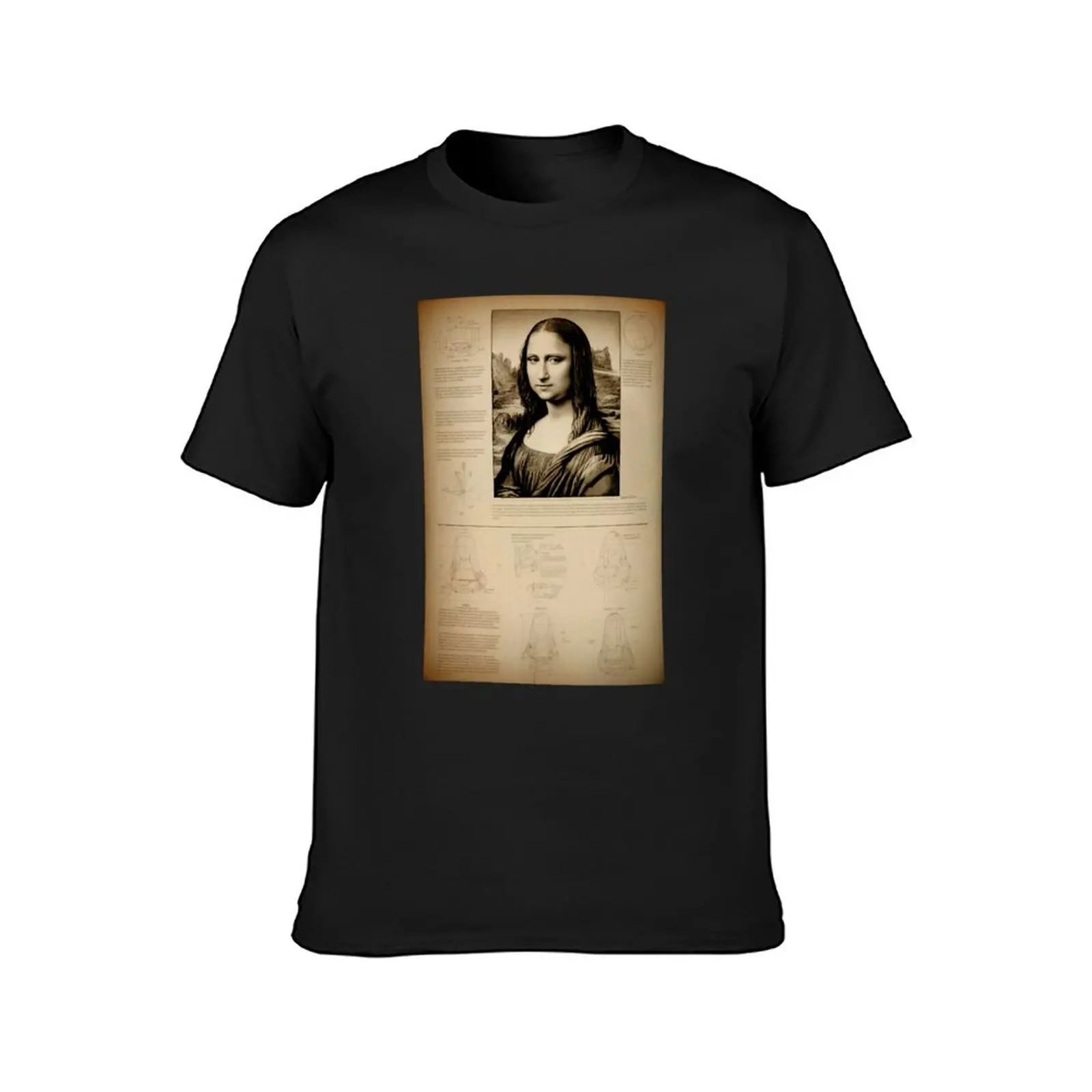 Mona Lisa - Leonardo da Vinci drawing T-Shirt quick-drying graphics men graphic t shirts