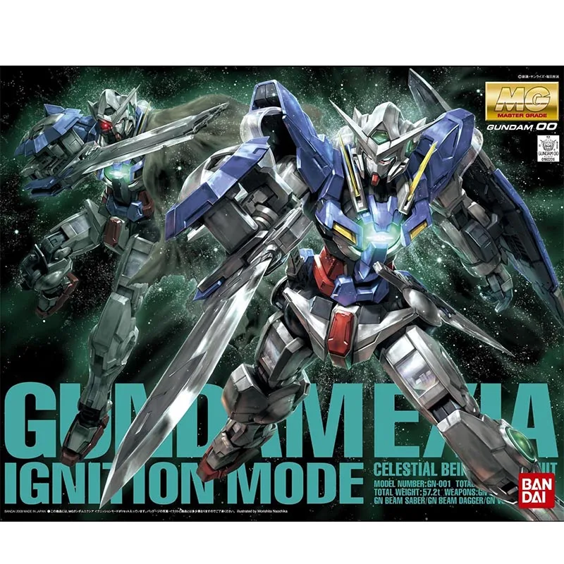 Bandai MG 1/100GUNDAM EXIA Gundam, modèle d'assemblage de jouets, costume Mobile, modèle de Robot, cadeau pour enfants, boîte originale