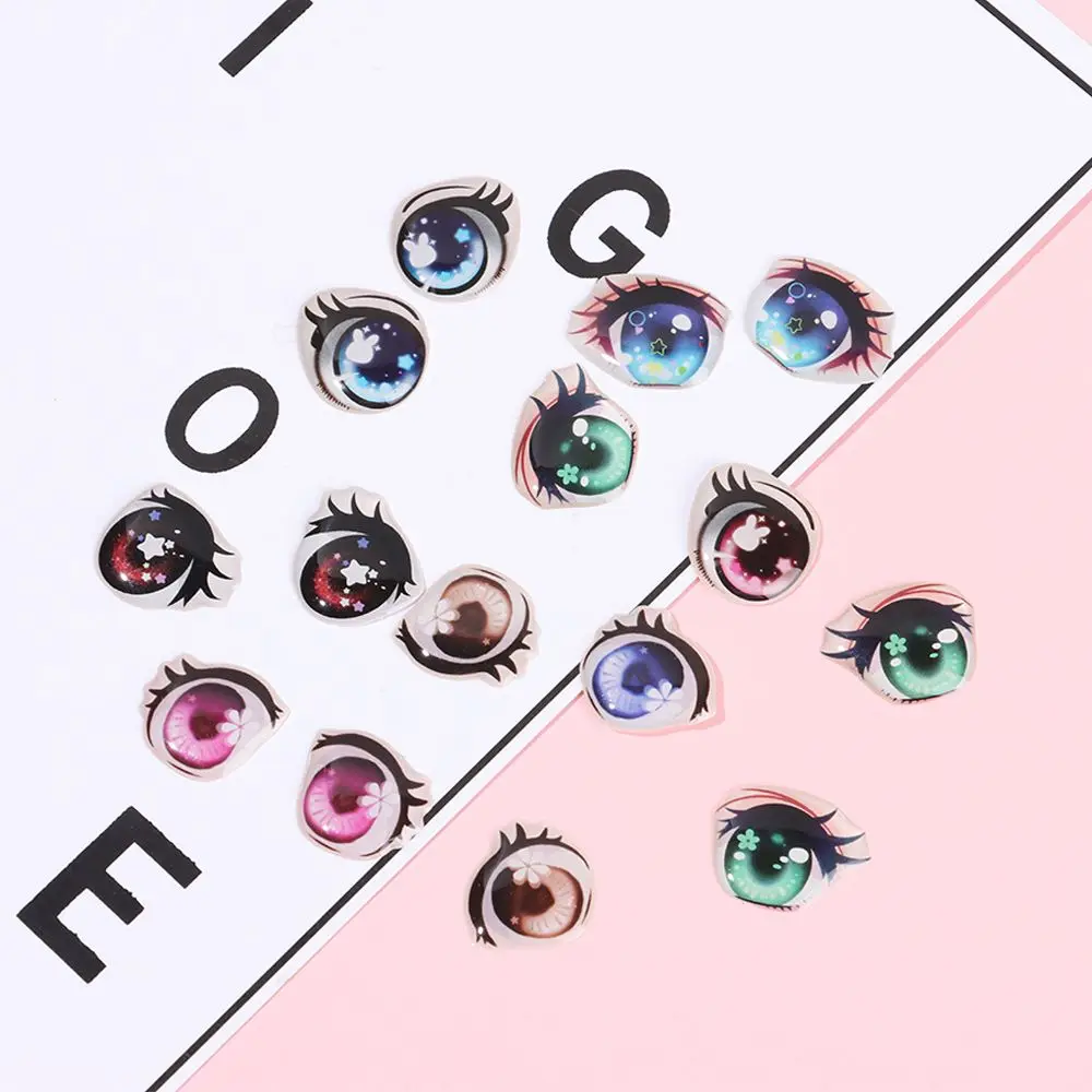 Boy/Girl Long eyelashes 8mm/10mm/12mm/15mm Decals Face Organ Paster Anime Figurine Doll Cartoon Eyes Stickers Eye Chips Paper