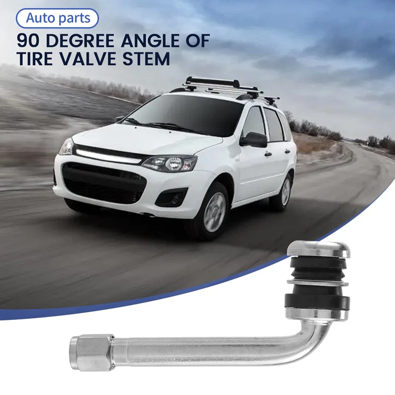 4Pcs/Lot YPQZW90DY6 7.15CM 2.5 Chrome Tire Valve Stems 90 Degree Angled Size XL,Universal Various Models