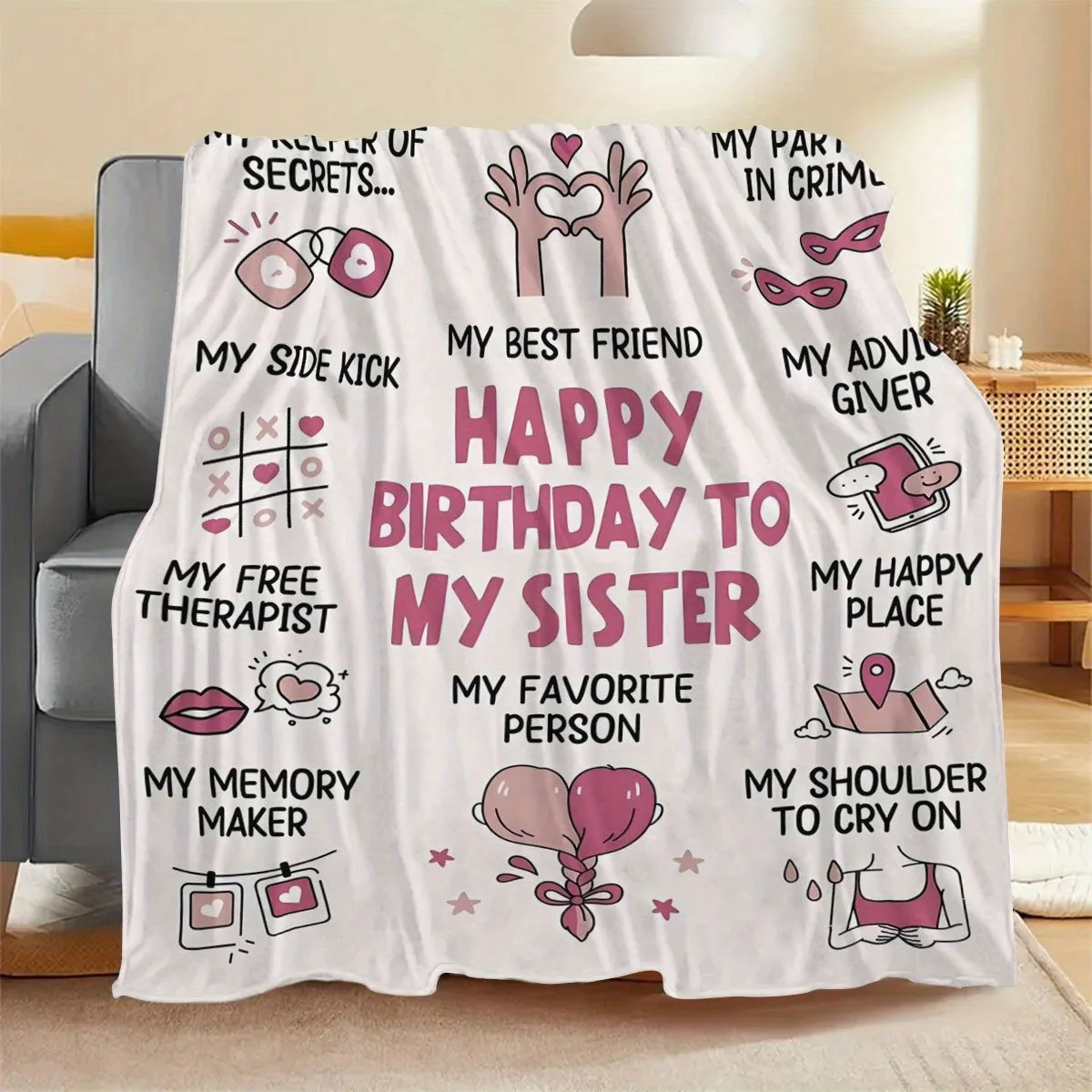 Подарок на день рождения сестры после отпечаток, забавное одеяло сестры, сестры на день рождения, подарок на день рождения сестры, подарок сестре