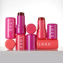 Jelly Blush Stick Tint Face Makeup Customized Logo Cruelty Free Private Label Jelly Blusher Magic Pink Rose Cheek Cosmetics Bulk