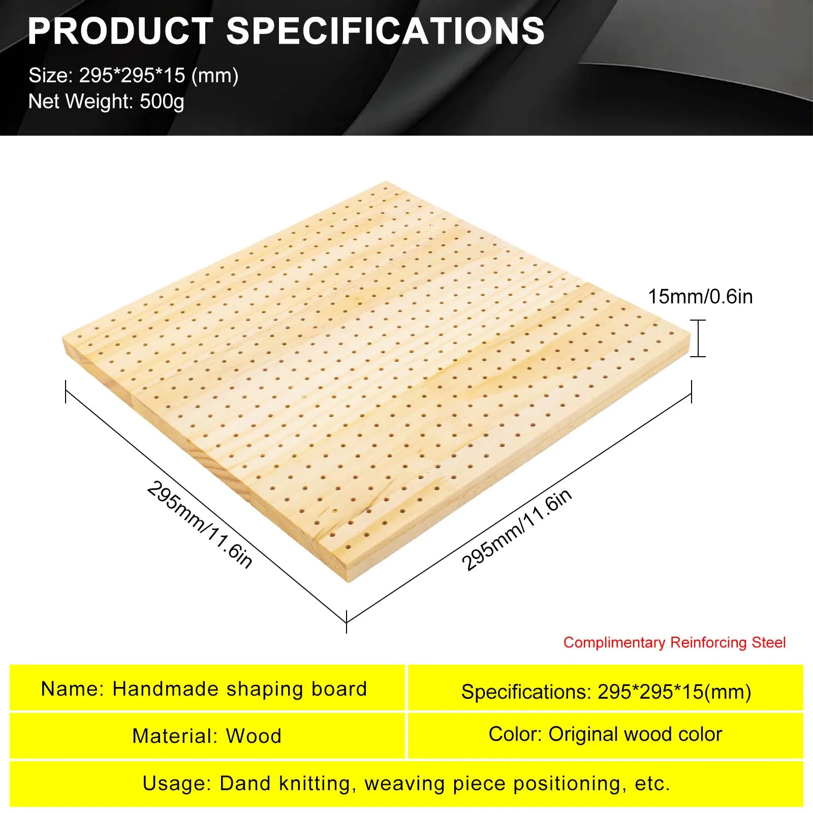 Professional Crochet Blocking Board Set | Wooden Squares w/ Stainless Steel Rods | Knitting Weave Blocking Mat for Yarn Projects