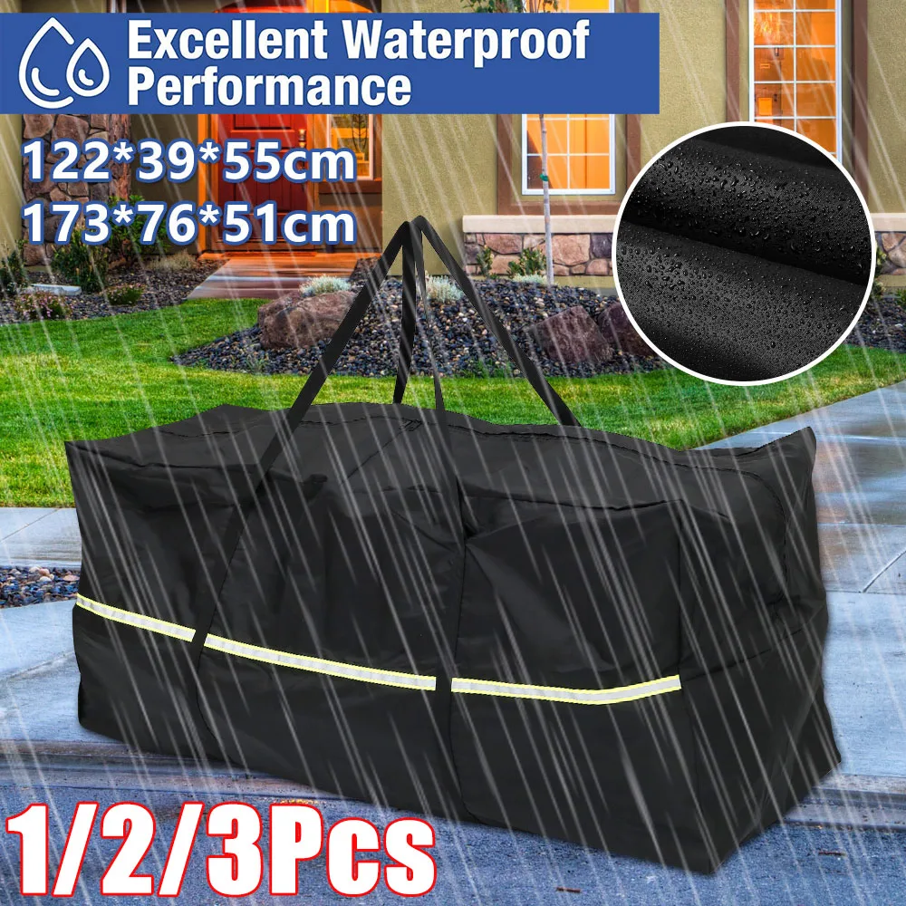 1/2/3Pcs Garden Furniture Cushion Storage Bag Waterproof Anti-UV Rip Proof Oxford Fabric Large Capacity Christmas Tree Organizer