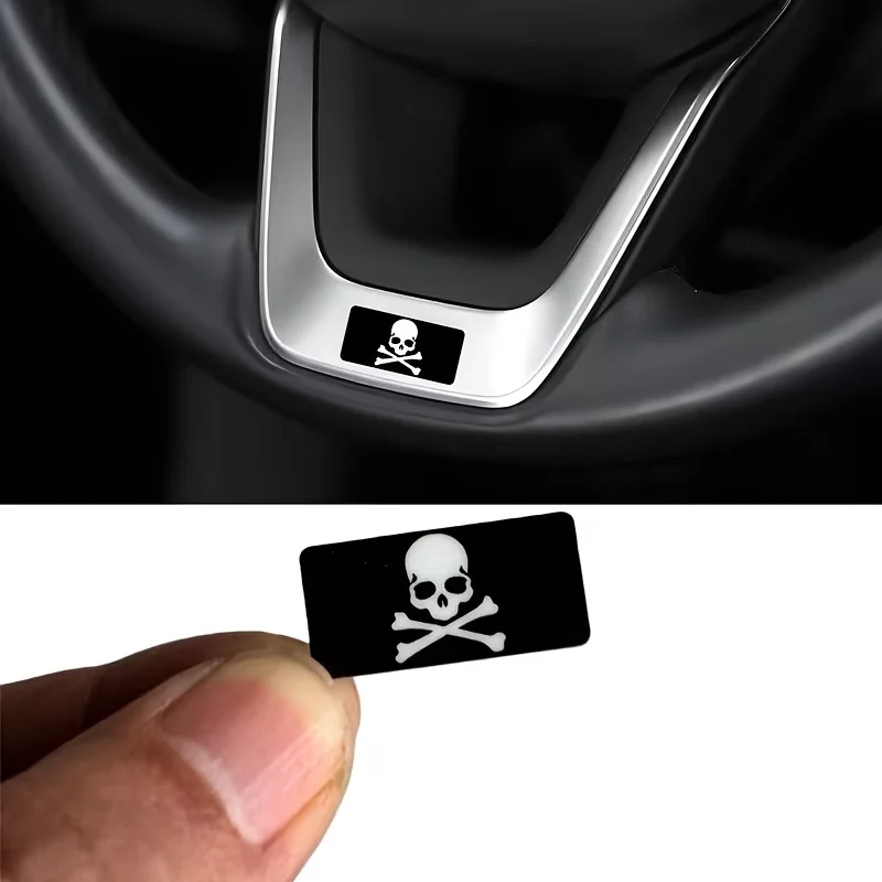 2pcs Car Stickers Skeleton Skull Style Badge Emblem Automotive Decals Accessories for Car and motorcycle helmets All Vehicles