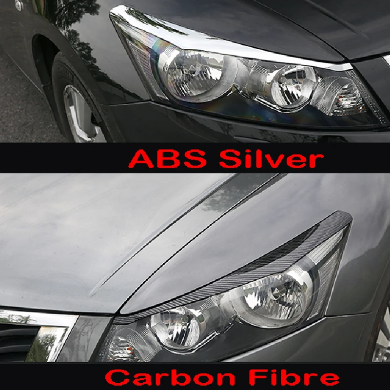 Car Headlight Eyebrow Cover For Honda Accord 8th 2008-2013 ABS Carbon Fiber Trim Headlight Eyebrow Eyelid Cover Trim Sticker