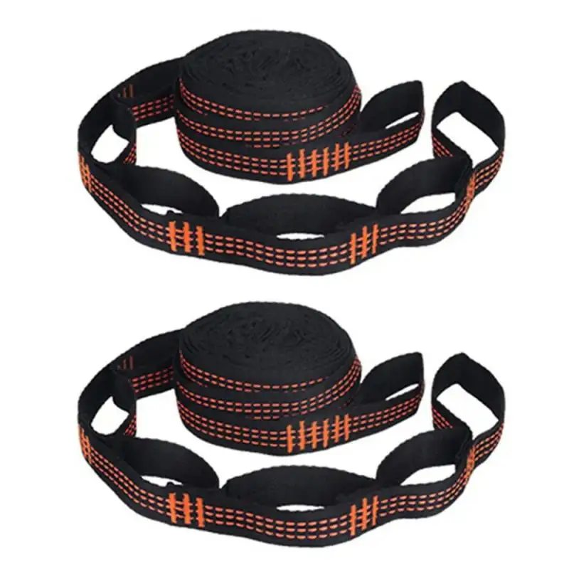 Set Hammock Strap Hanging Belt Super Strong Bind Daisy Chain Rope Tree Rope w/ Buckle for Tent Hammock 200*2.5cm