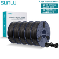 SUNLU ABS 3D Filament 5x1KG 1.75mm High Strength Tough Durable 100% No Bubbles Premium Printing Material For FDM 3D Printers