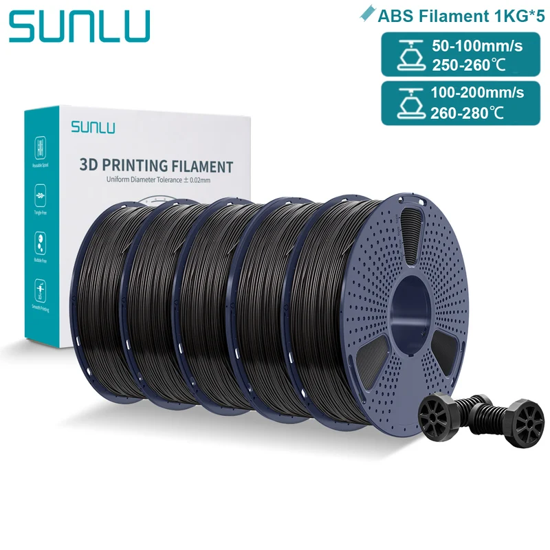 ABS Filament 5 kg 5 Rollen hohe Festigkeit Zähigkeit