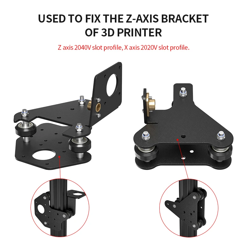 3D Printer Parts X Axis Motor Mount Bracket Right/ Left X-Axis Front/Back Motor Mount Plate With Wheels For CR-10 Ender-3 S4/S5