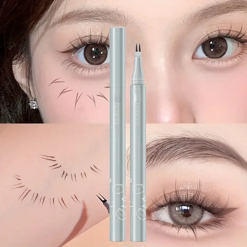 Eyeliner liquide à double griffe de 0.01mm, crayon à sourcils ultra-fin, polyvalent pour débutants, noir et marron, coréen