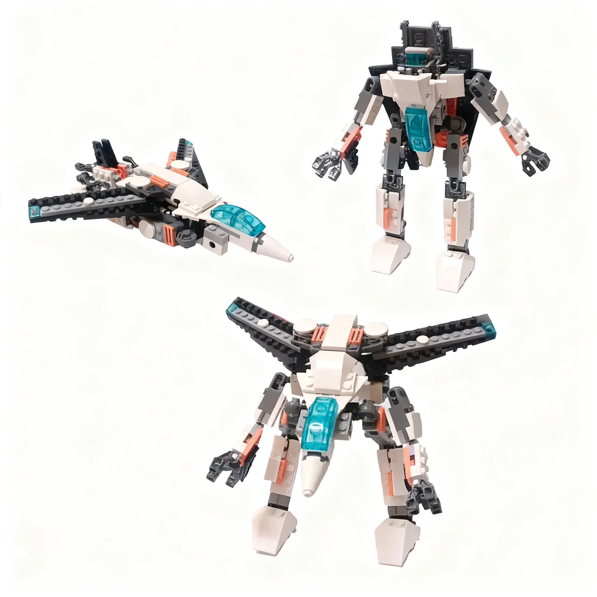 237pcs MOC Creator 3-in-1 Macross Valkyrie Look A Like Transformable From Model Christmas Gift DIY Shelf Display