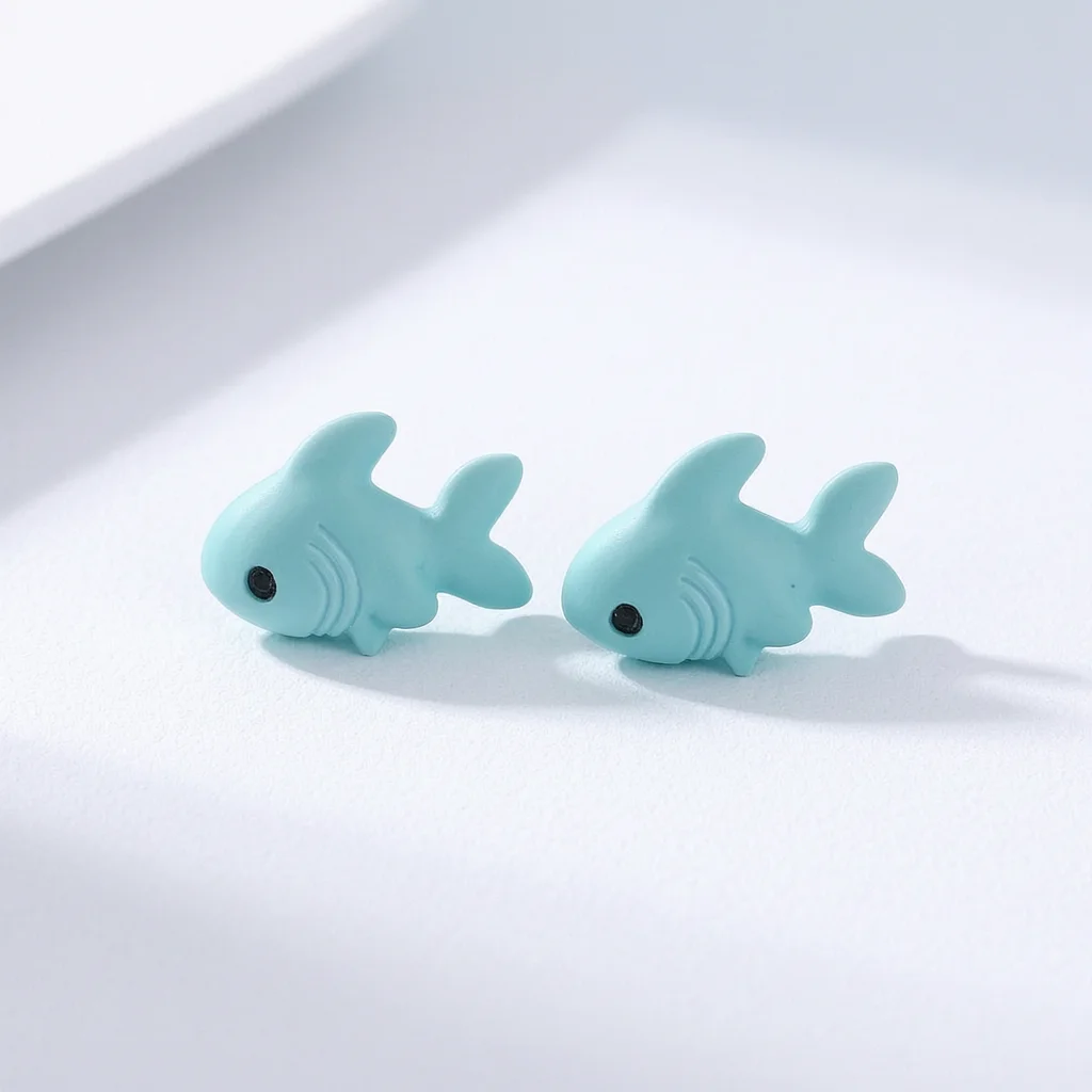 Cartoon Animal Resin Earrings For Women Cute Dinosaur Little Dog Whale Clay Funny Fashion Party Jewelry