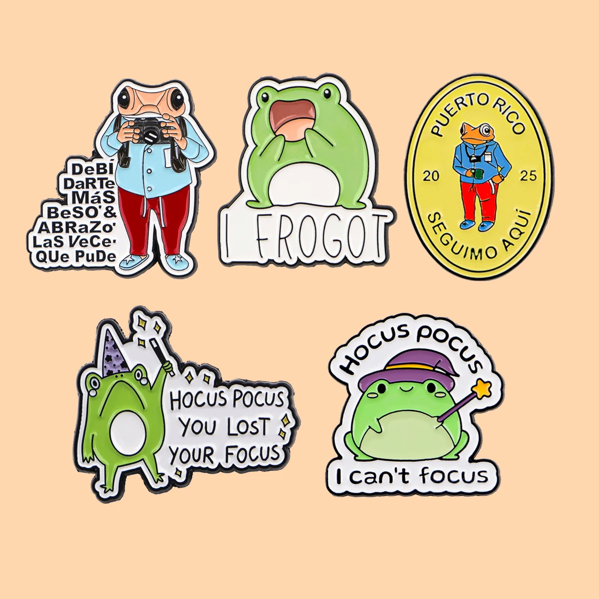 2-10pcs/Set Cartoon Animal Series Enamel Pin Funny Dragon Dog Cute Frog Crow Brooch Lapel Badge Accessories Fashion Jewelry Gift