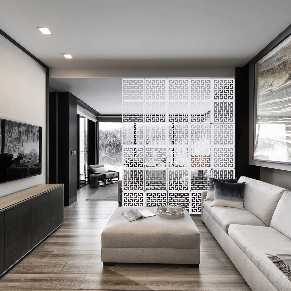 

Полая резная перегородка, складная панель, перегородка для комнаты, вход в дом, белый, 29x29 см, 12 шт.