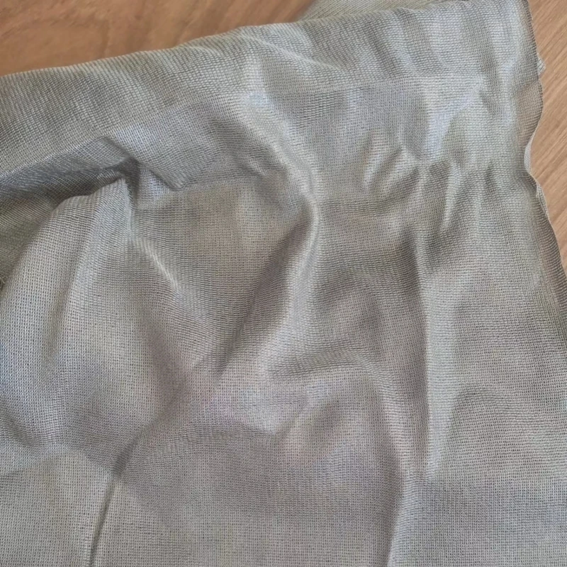 Genuine Electromagnetic radiation protective 100% silver monofilament knitted fabric EMF shielding silver fiber cloth