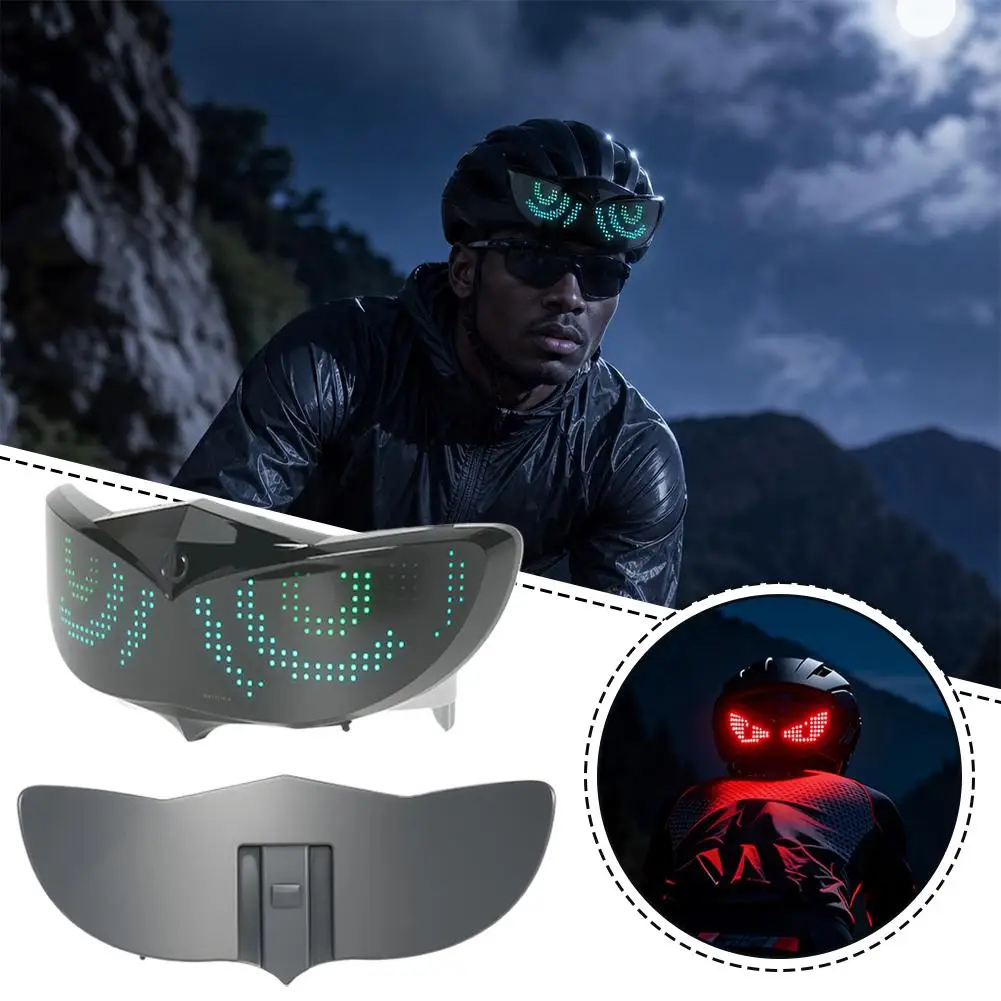 Motorcycle RGB Helmet Eye Light Dynamic Devil's Eye Programmable LED Safety Warning Signal Lamp for Night Riding Decor Bike