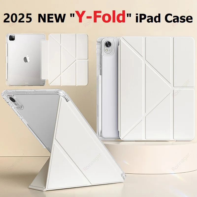 

Чехол Y-Folding для iPad 10-го поколения, Air 11, 13 дюймов, 2025, 2024, iPad A16, 11-го поколения Pro 11, 13, M4, M3, M2, 10.5, 10.2, 7, 8, 9-го поколения, Pro 12.9, 6-го, 5-го, 4-го поколения